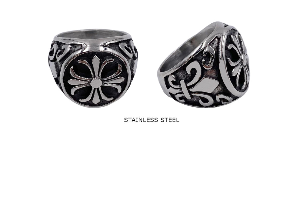SSP1299 Knight's Cross Ring With Fleur De Lis On Sides
